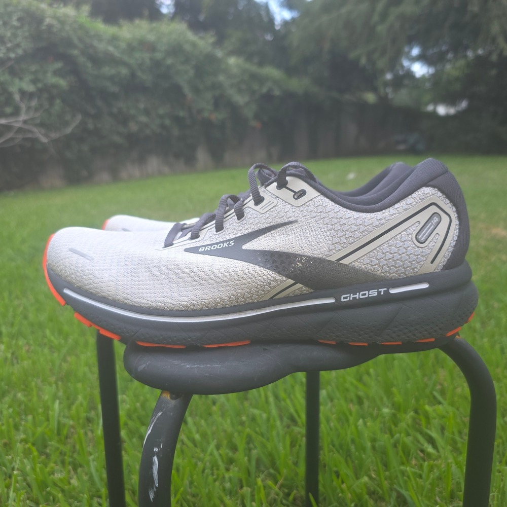 Brooks Ghost 14 Mens Running Shoes Grey Black Orange 1103691D072 Size 11 - Picture 4 of 10